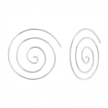 Spiral - 925 Sterling Silver Simple Earrings SD38122