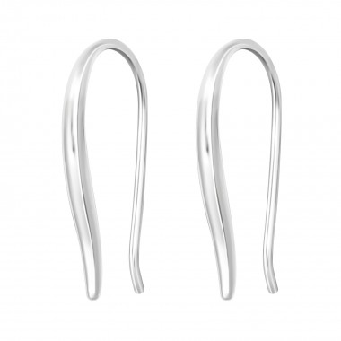 Curved - 925 Sterling Silver Simple Earrings SD38123