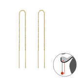 Thread Through - 925 Sterling Silver Simple Earrings SD38615