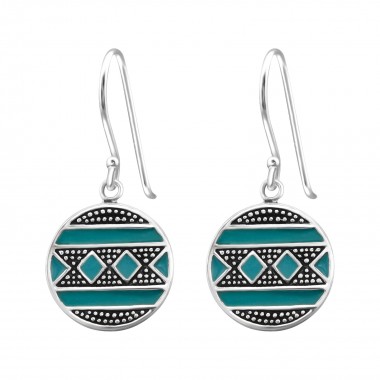 Ethnic - 925 Sterling Silver Simple Earrings SD39076