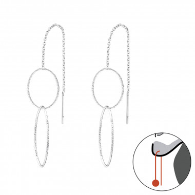 Geometric - 925 Sterling Silver Simple Earrings SD39118