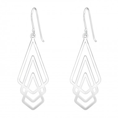 Geometric - 925 Sterling Silver Simple Earrings SD39203