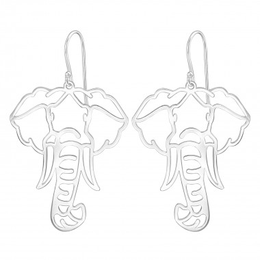 Elephant - 925 Sterling Silver Simple Earrings SD39207