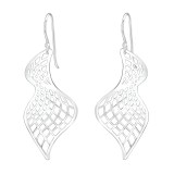 Wave - 925 Sterling Silver Simple Earrings SD39208