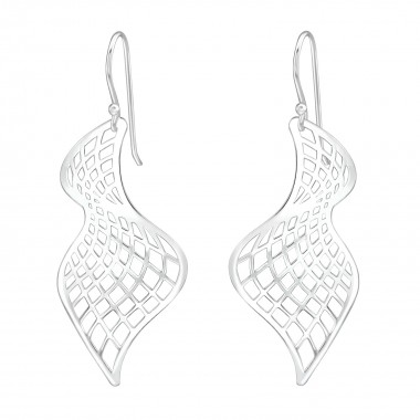 Wave - 925 Sterling Silver Simple Earrings SD39208