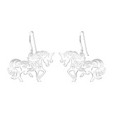 Unicorn - 925 Sterling Silver Simple Earrings SD39211