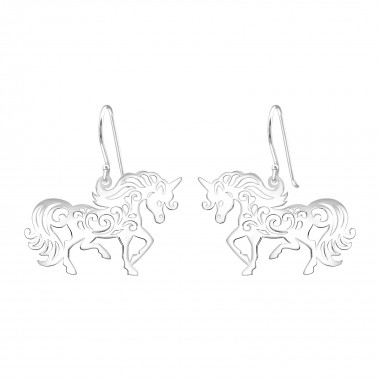 Unicorn - 925 Sterling Silver Simple Earrings SD39211