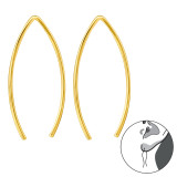 Wire - 925 Sterling Silver Simple Earrings SD39688