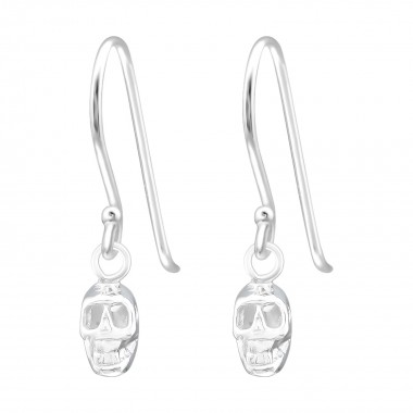 Skull - 925 Sterling Silver Simple Earrings SD39881