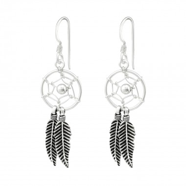 Dreamcatcher - 925 Sterling Silver Simple Earrings SD39907