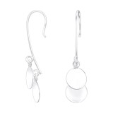 Double Round - 925 Sterling Silver Simple Earrings SD39960