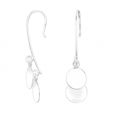 Double Round - 925 Sterling Silver Simple Earrings SD39960