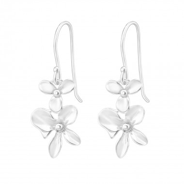 Flower - 925 Sterling Silver Simple Earrings SD40013