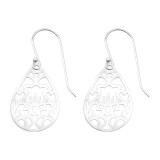 Flower - 925 Sterling Silver Simple Earrings SD40575