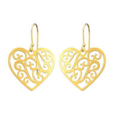 Heart - 925 Sterling Silver Simple Earrings SD40576