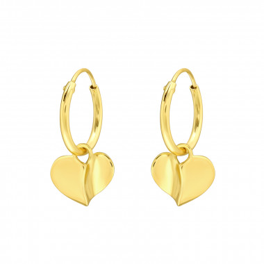 Heart - 925 Sterling Silver Simple Earrings SD40710