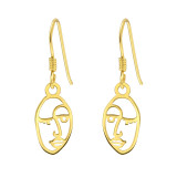 Abstact Face - 925 Sterling Silver Simple Earrings SD40723