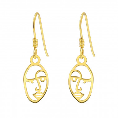 Abstact Face - 925 Sterling Silver Simple Earrings SD40723