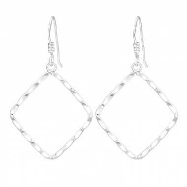 Square - 925 Sterling Silver Simple Earrings SD40765