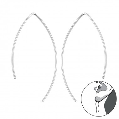 Wire - 925 Sterling Silver Simple Earrings SD40918