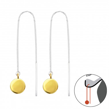 Round - 925 Sterling Silver Simple Earrings SD40919