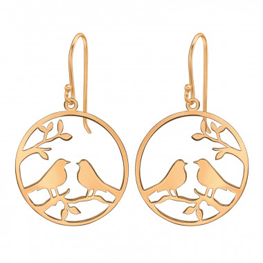 Love Birds - 925 Sterling Silver Simple Earrings SD40942