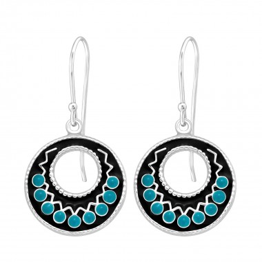 Ethnic - 925 Sterling Silver Simple Earrings SD41040