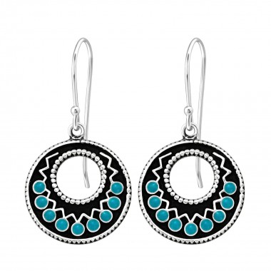 Ethnic - 925 Sterling Silver Simple Earrings SD41041