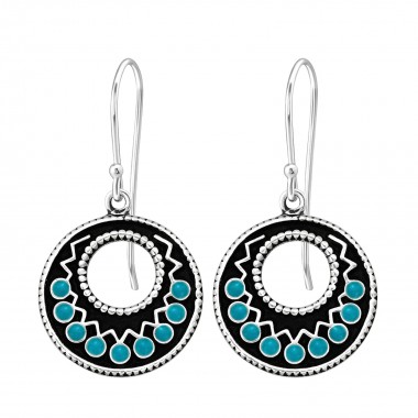 Ethnic - 925 Sterling Silver Simple Earrings SD41041
