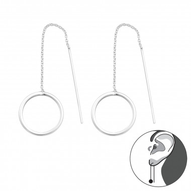 Circle - 925 Sterling Silver Simple Earrings SD41610
