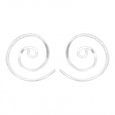 Spiral 20mm - 925 Sterling Silver Simple Earrings SD42223