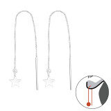 Star - 925 Sterling Silver Simple Earrings SD42972