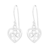 Hearts Clover - 925 Sterling Silver Simple Earrings SD43849