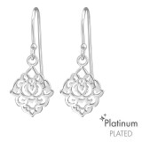 Filigree - 925 Sterling Silver Simple Earrings SD44104