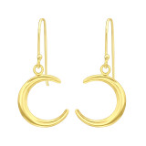 Moon - 925 Sterling Silver Simple Earrings SD44317