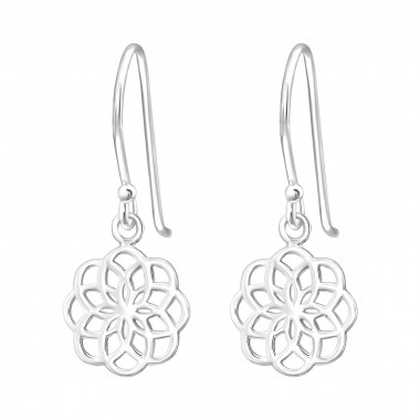 Flower - 925 Sterling Silver Simple Earrings SD44327