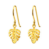 Leaf - 925 Sterling Silver Simple Earrings SD44336