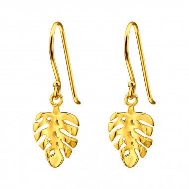 Leaf - 925 Sterling Silver Simple Earrings SD44336