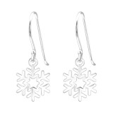 Laser Cut Snowflake - 925 Sterling Silver Simple Earrings SD44955