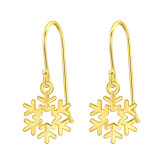 Laser Cut Snowflake - 925 Sterling Silver Simple Earrings SD44956