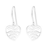 Laser Cut Leaf - 925 Sterling Silver Simple Earrings SD44957