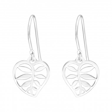 Laser Cut Leaf - 925 Sterling Silver Simple Earrings SD44957