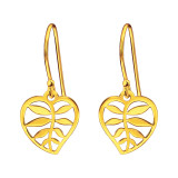 Laser Cut Leaf - 925 Sterling Silver Simple Earrings SD44958