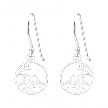 Laser Cut Birds - 925 Sterling Silver Simple Earrings SD44959