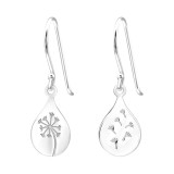 Laser Dandelion Flower - 925 Sterling Silver Simple Earrings SD44963