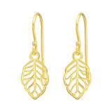 Laser Cut Leaf - 925 Sterling Silver Simple Earrings SD45038