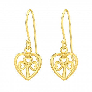 Hearts Clover - 925 Sterling Silver Simple Earrings SD45242