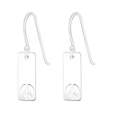 Laser Cut Peace - 925 Sterling Silver Simple Earrings SD45301