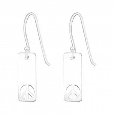 Laser Cut Peace - 925 Sterling Silver Simple Earrings SD45301