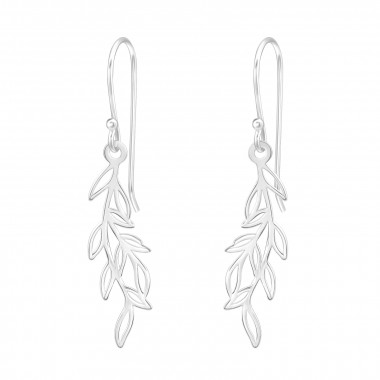 Laser Cut Leaf - 925 Sterling Silver Simple Earrings SD45864